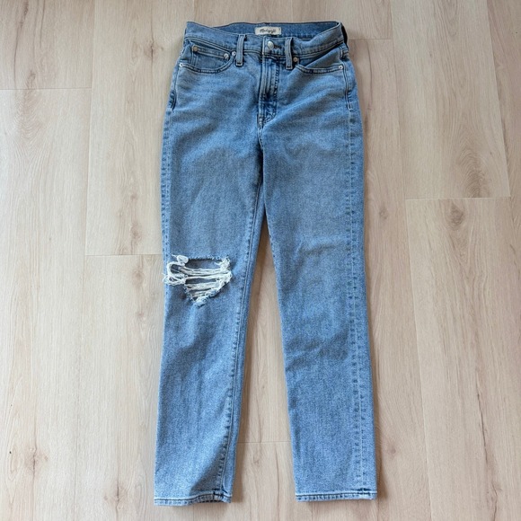 Madewell The Perfect Vintage Straight Jeans Sz 26 Reinhart Wash Ripped‎ - Picture 2 of 12